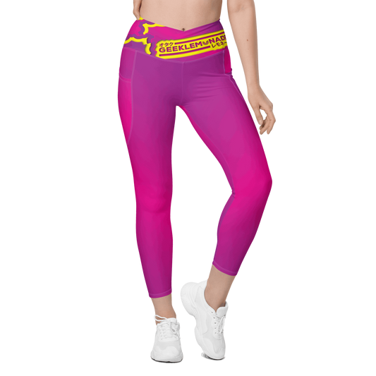 Geek's Pink & Purp - Pink Crossover leggings with pockets