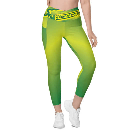 Geek's Pink & Purp - Green Crossover leggings with pockets