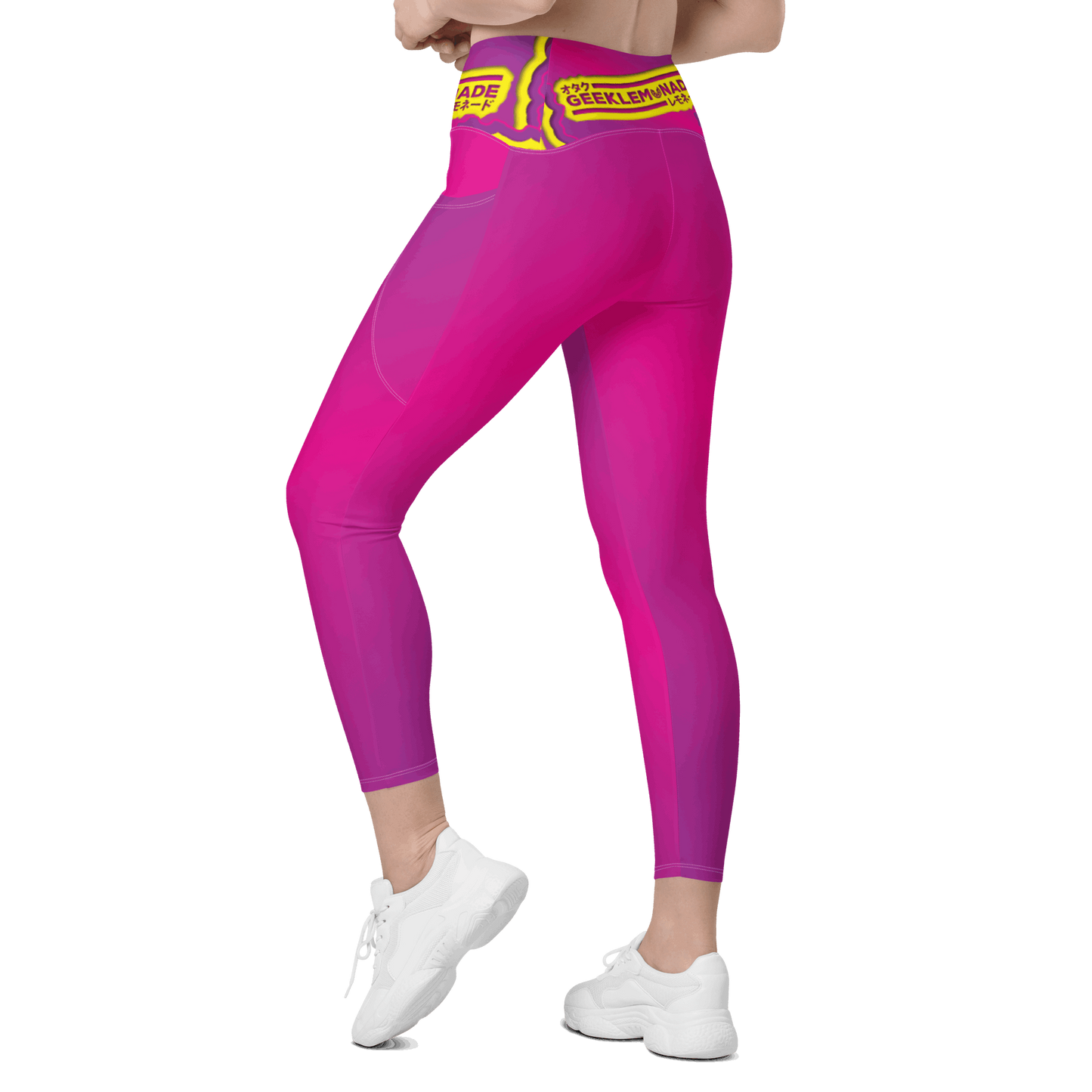 Geek's Pink & Purp - Pink Crossover leggings with pockets