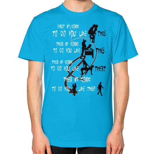 Unisex T-Shirt (on man) Teal Ar Designed!