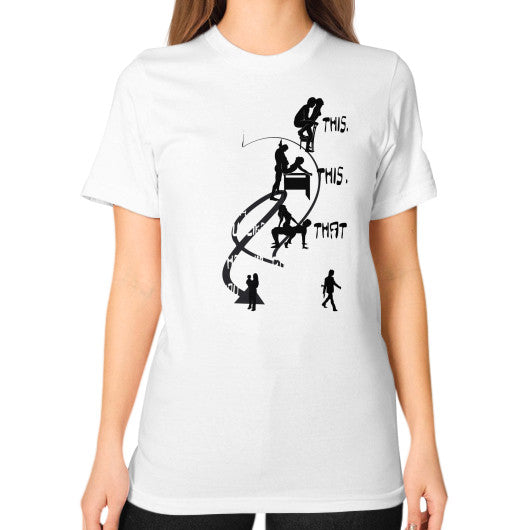 Unisex T-Shirt (on woman) White Ar Designed!