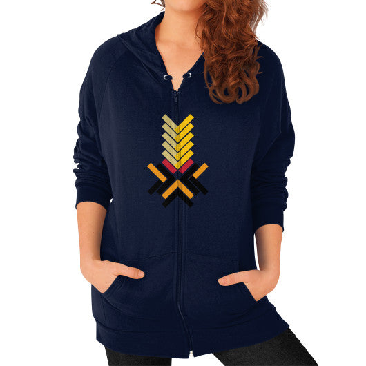 Zip Hoodie (on woman) Navy Ar Designed!