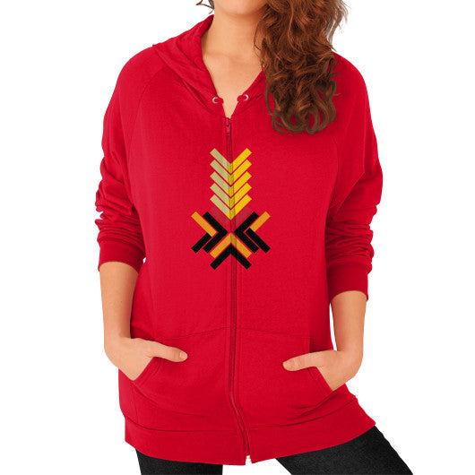 Zip Hoodie (on woman) Red Ar Designed!
